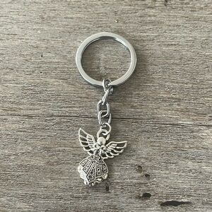 Vintage Silver Tone Angel Keychain